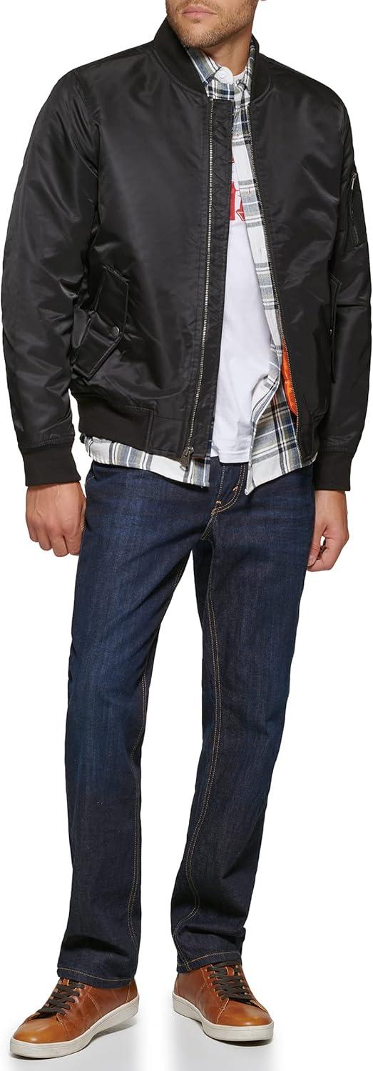 imageLevis Mens Flight Satin Unfilled Ma1 BomberNew Black