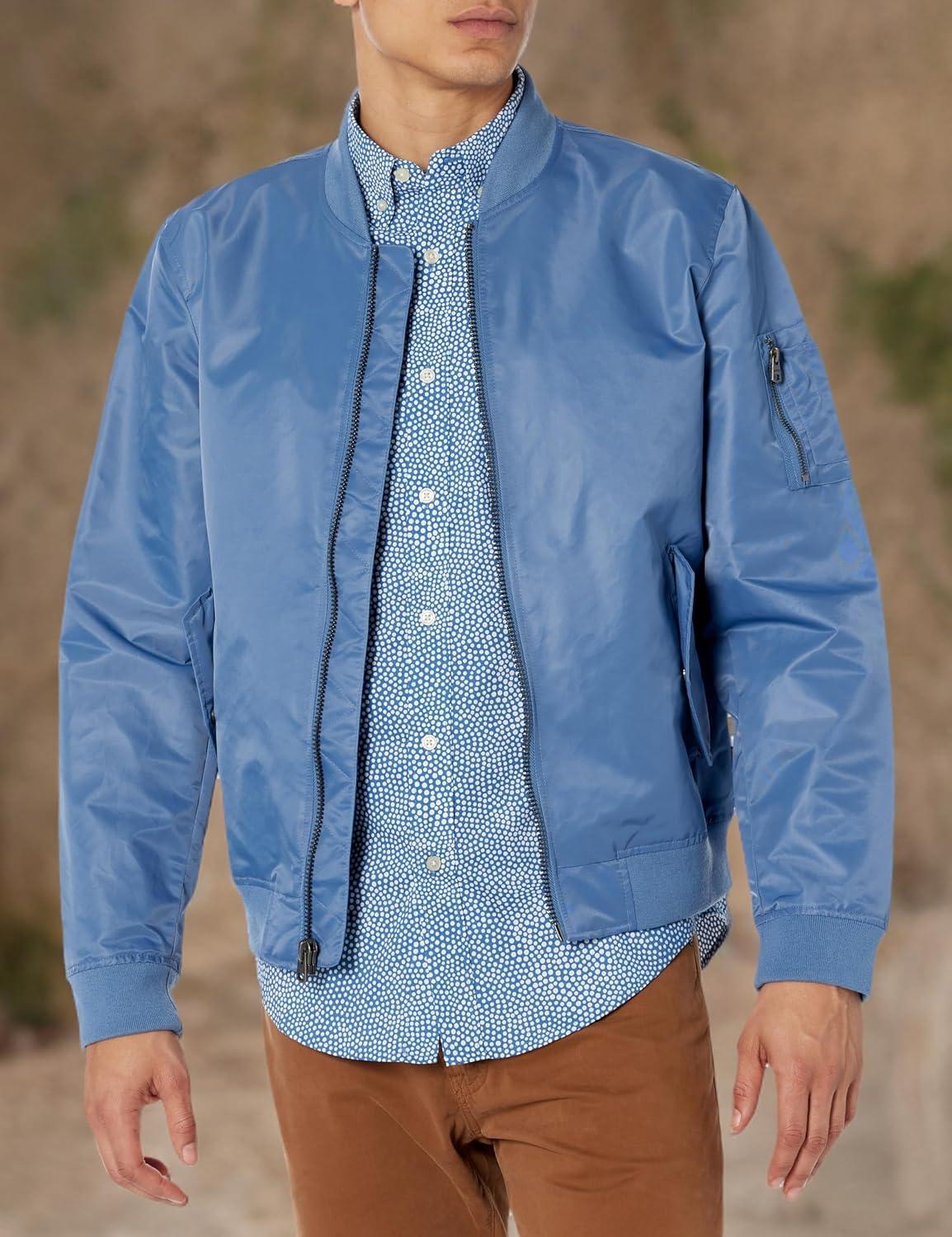 imageLevis Mens Flight Satin Unfilled Ma1 BomberNew Blue Unfilled