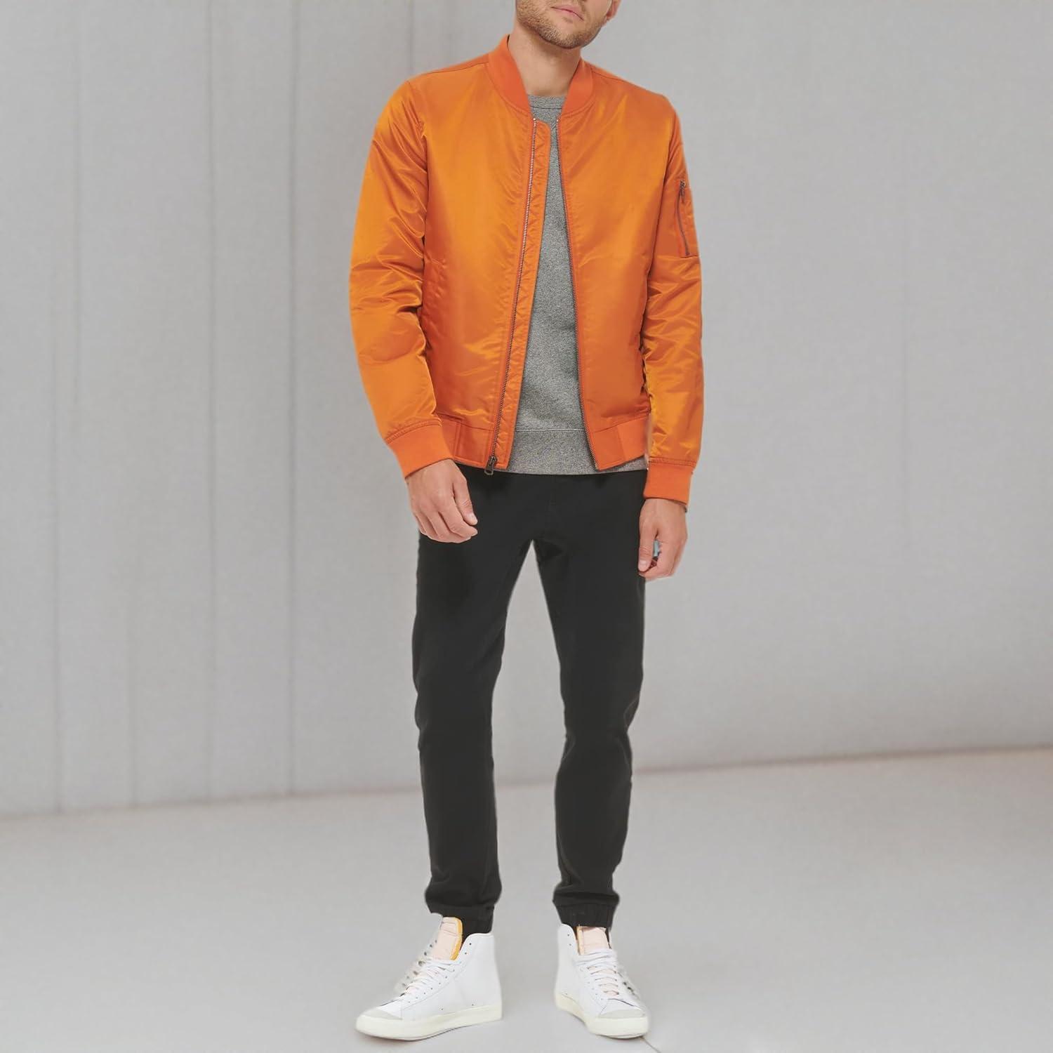 imageLevis Mens Flight Satin Unfilled Ma1 BomberOrange Classic Unfilled