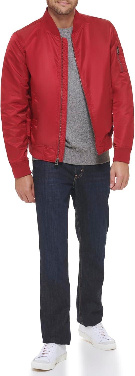 imageLevis Mens Flight Satin Unfilled Ma1 BomberRed Classic Unfilled