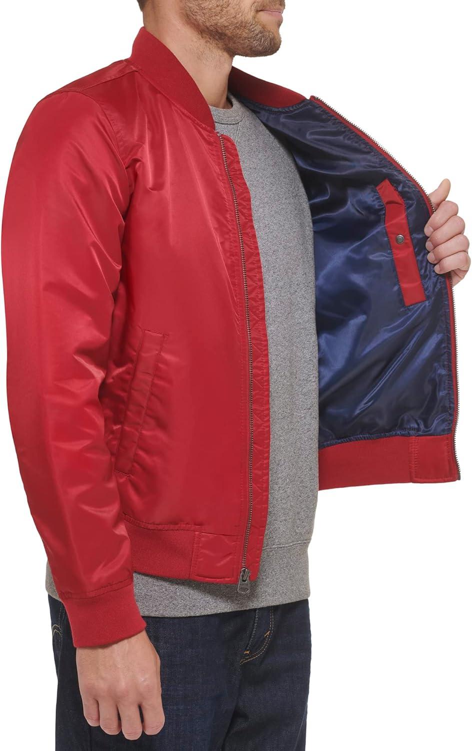 imageLevis Mens Flight Satin Unfilled Ma1 BomberRed Classic Unfilled