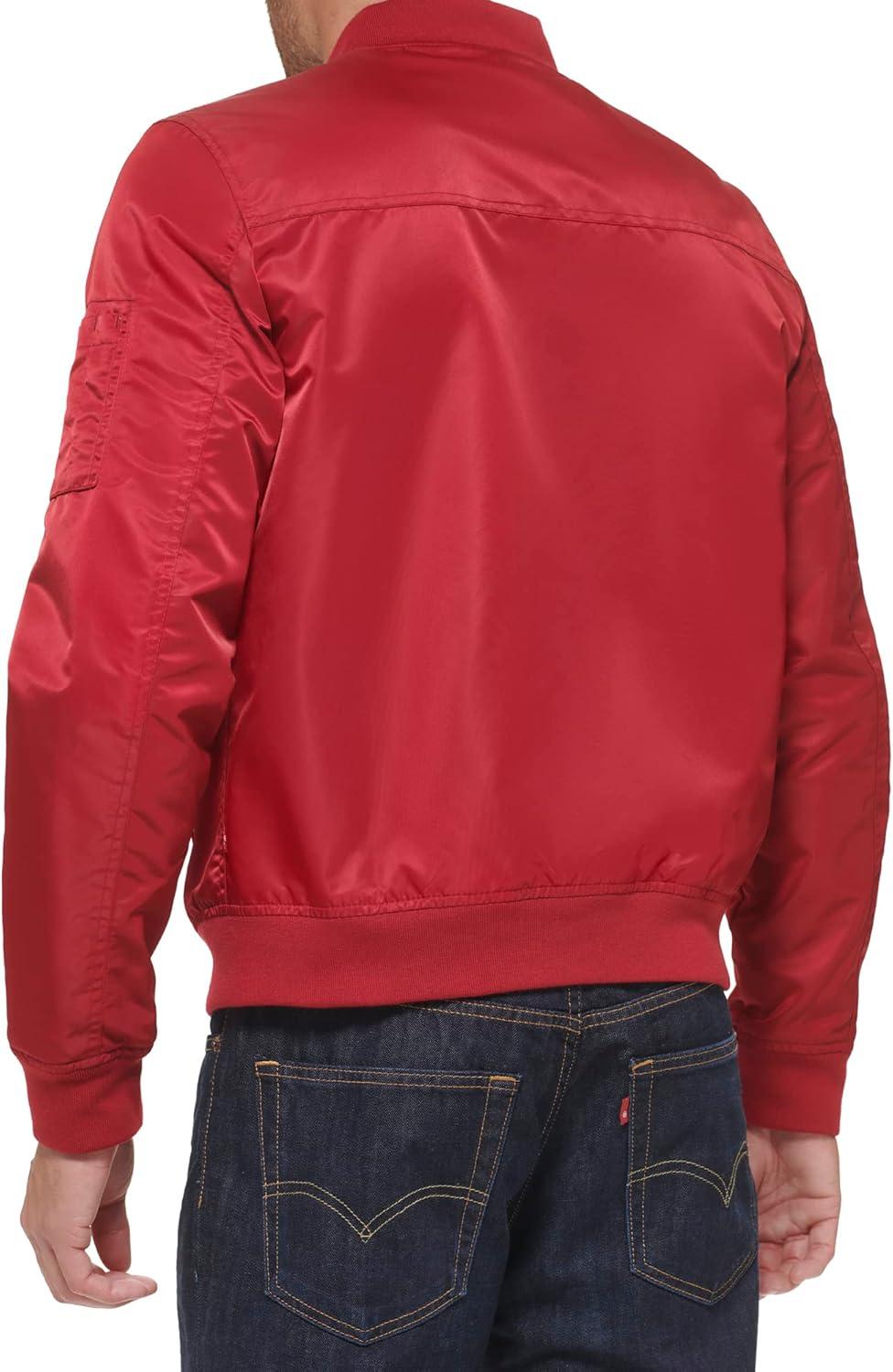 imageLevis Mens Flight Satin Unfilled Ma1 BomberRed Classic Unfilled