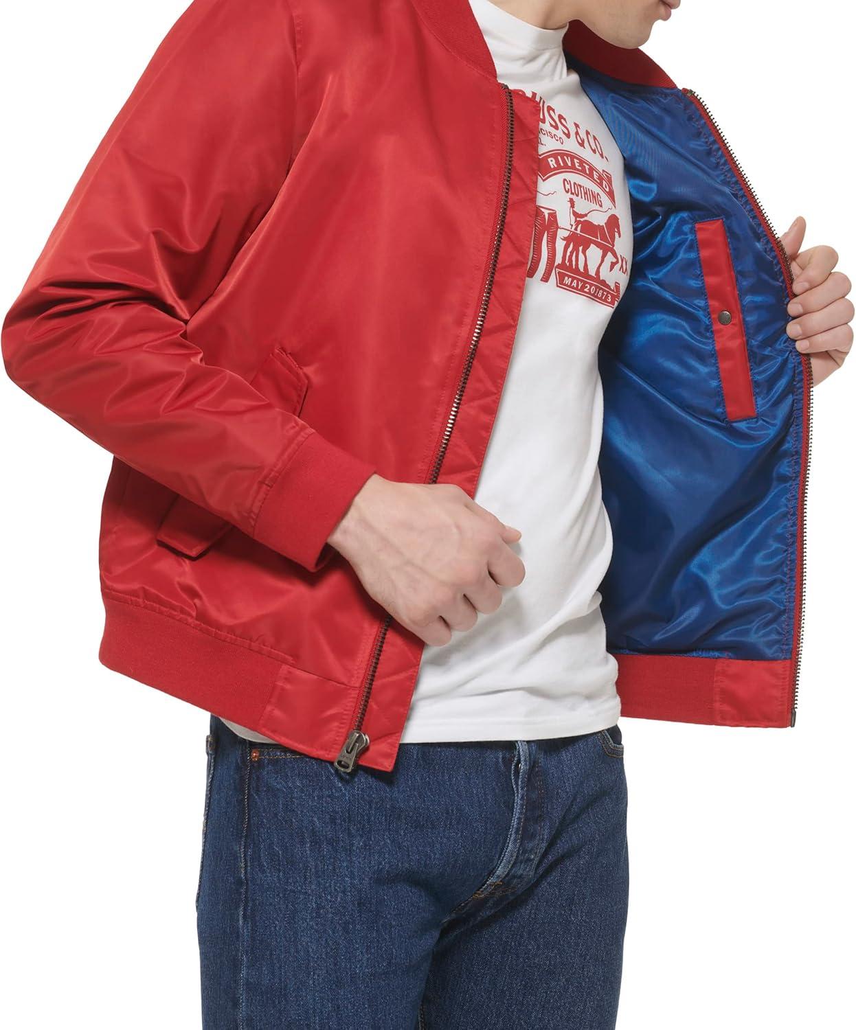 imageLevis Mens Flight Satin Unfilled Ma1 BomberRed Unfilled