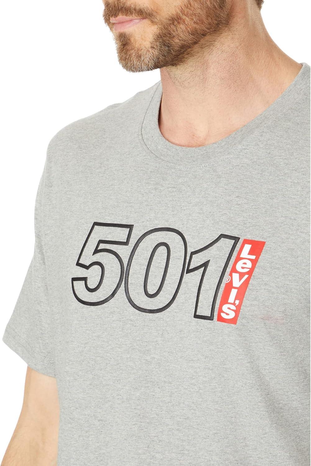 imageLevis Mens Graphic Tee Also Available in Big amp Tall501 Logo Outline Midtone Heather Grey