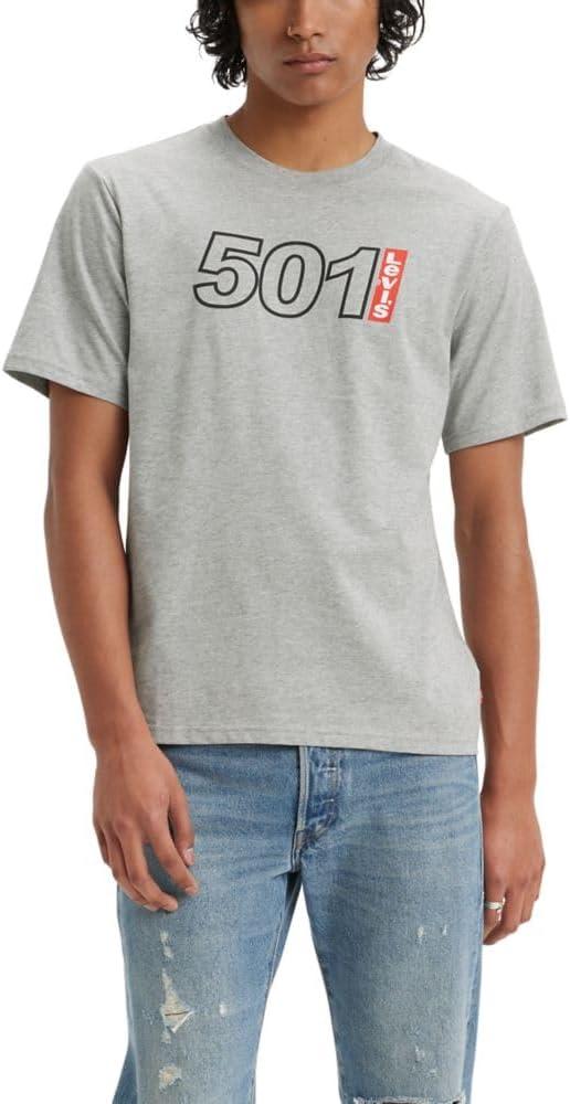 imageLevis Mens Graphic Tee Also Available in Big amp Tall501 Logo Outline Midtone Heather Grey