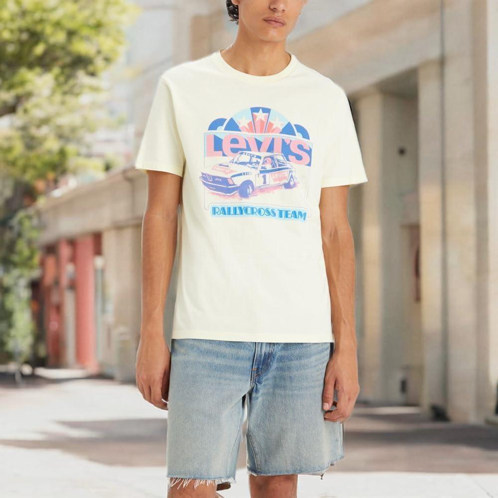 imageLevis Mens Graphic Tee Also Available in Big amp TallNew Archive Levis Rally Car Pear Sorbet