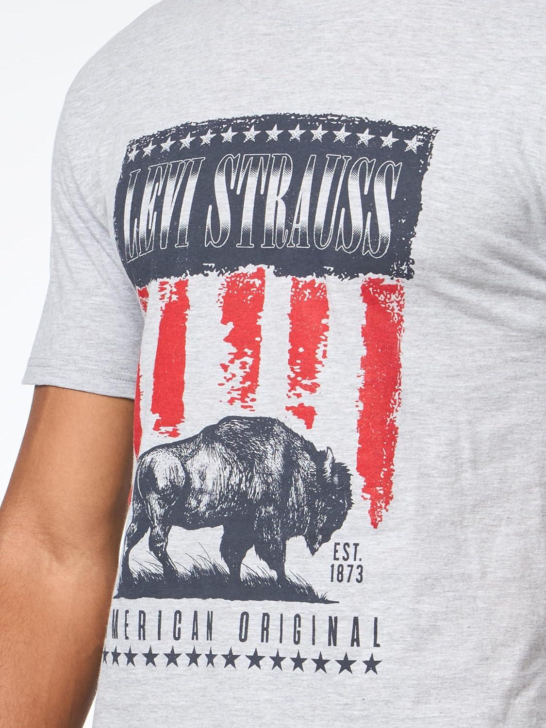 imageLevis Mens Graphic Tee Also Available in Big amp TallNew Expert Heather Grey