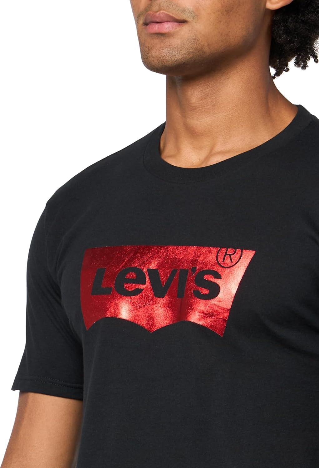 imageLevis Mens Graphic Tee Also Available in Big amp TallNew Housemark Black W Red Foil