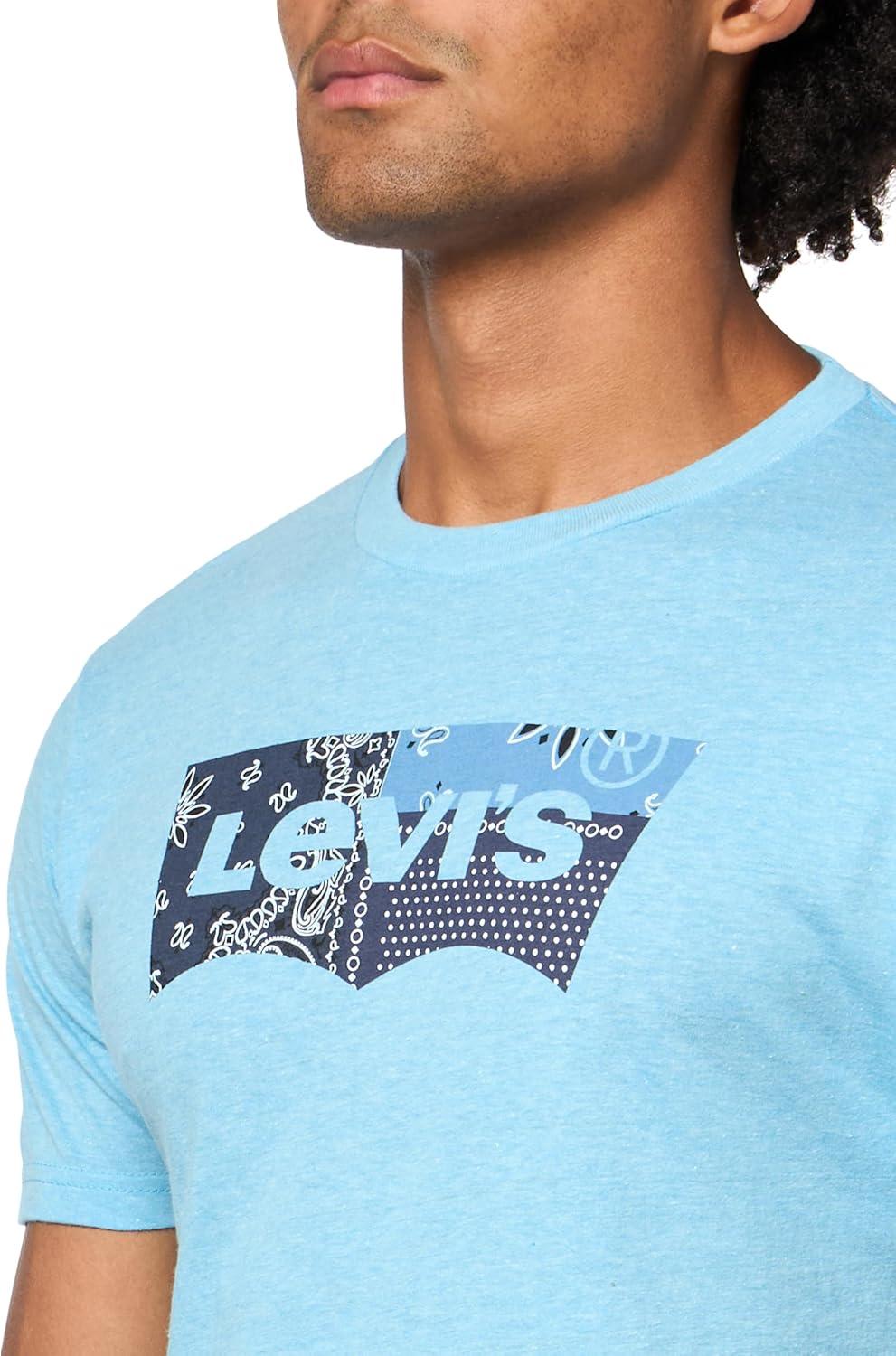 imageLevis Mens Graphic Tees Also Available in Big amp Tall TShirtNew Bandana Bw Sky Blue
