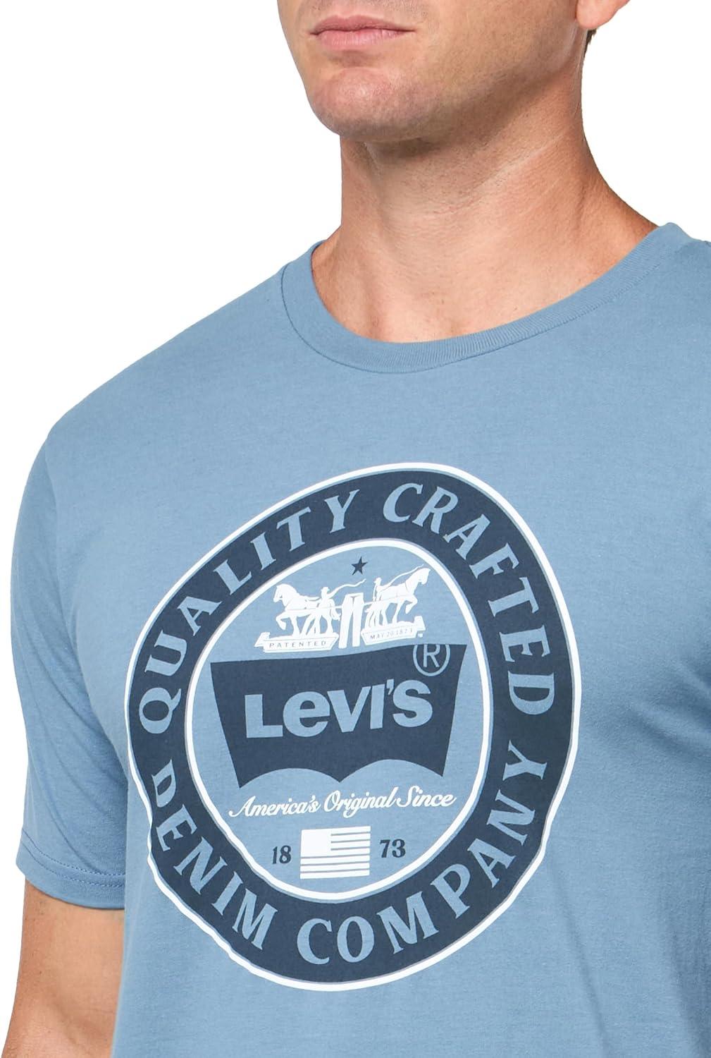 imageLevis Mens Graphic Tees Also Available in Big amp Tall TShirtNew Crest Steel Blue