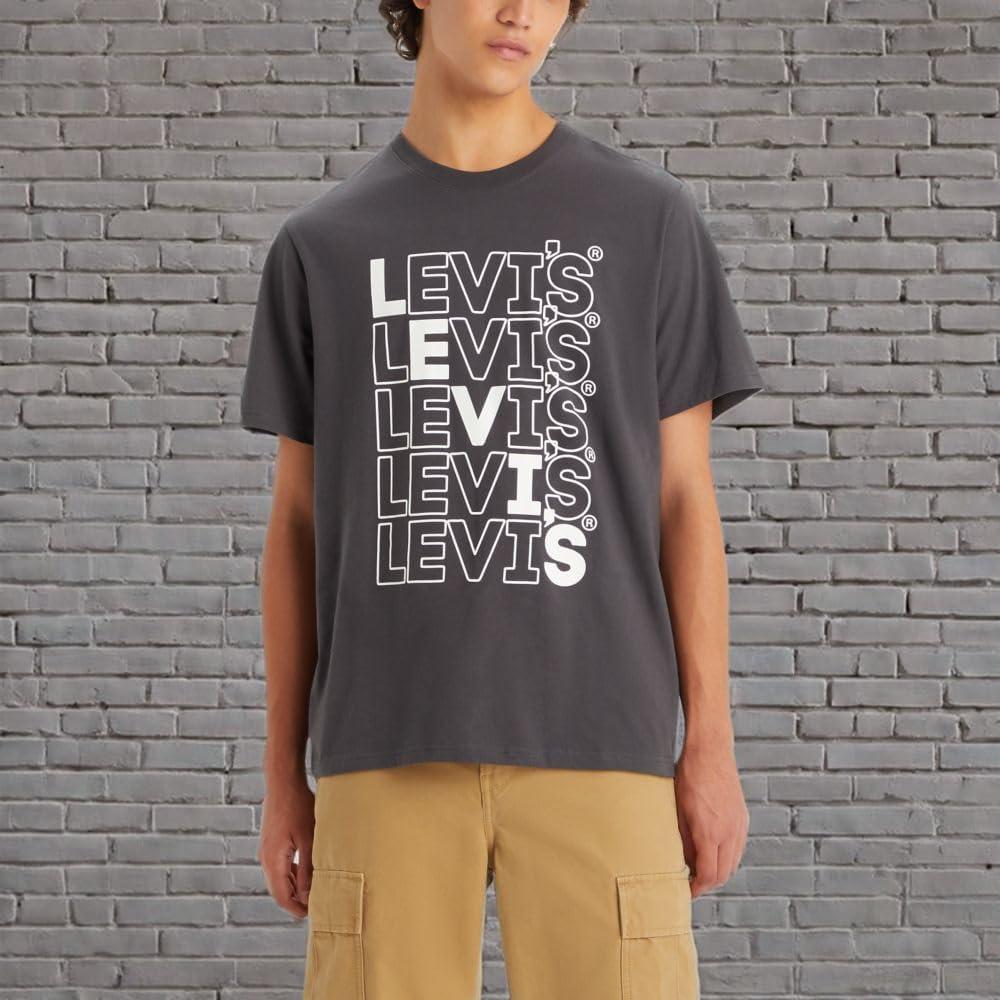 imageLevis Mens Graphic Tees Also Available in Big amp Tall TShirtNew Ssnl Stairstep Hl Logo Black Oyster