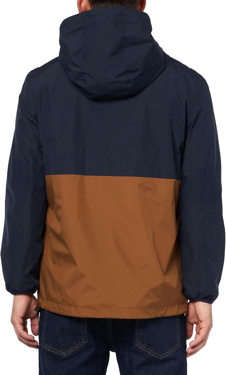 imageLevis Mens Hooded Rain Jacket amp WindbreakerNavyBrown