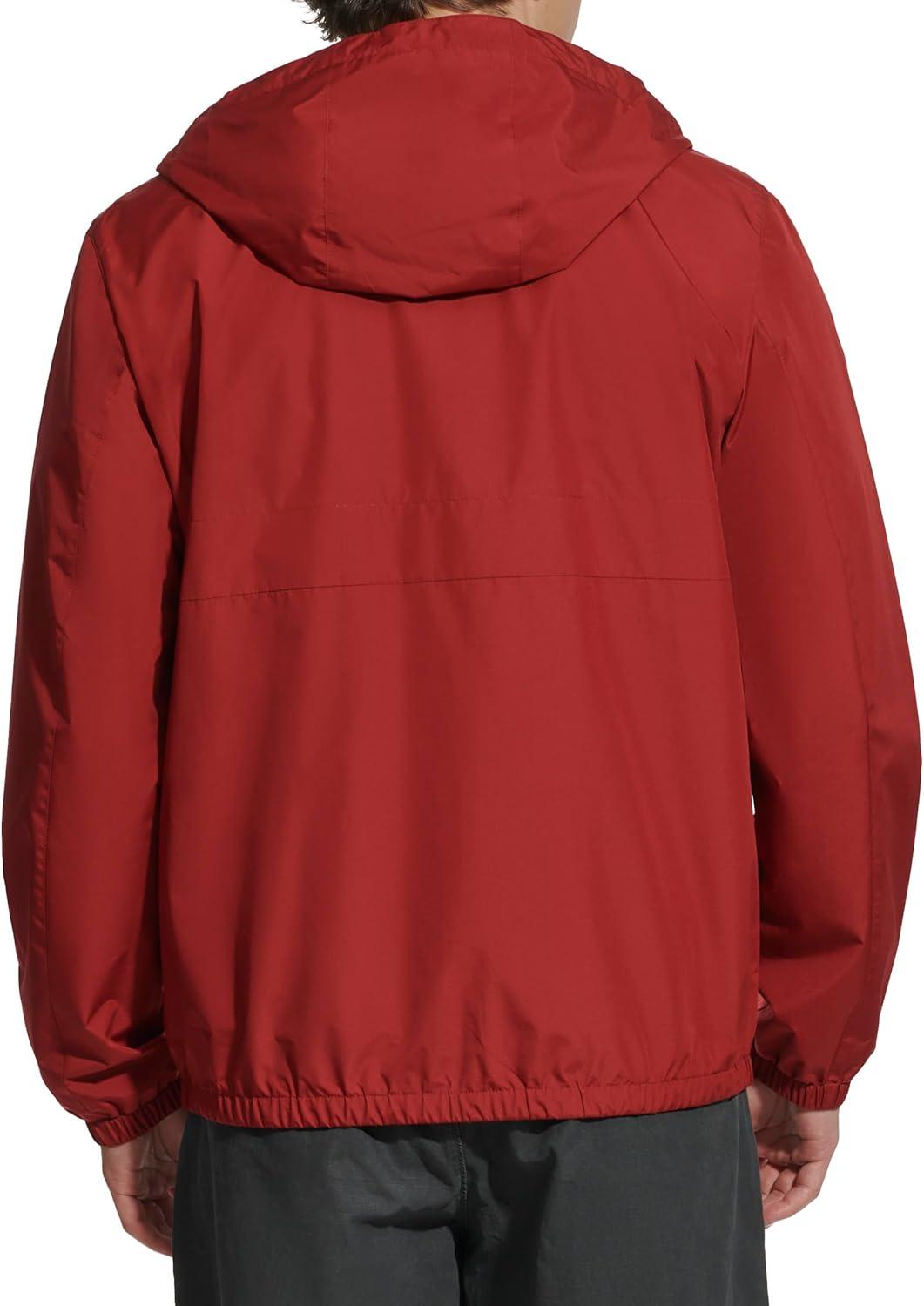 imageLevis Mens Hooded Rain Jacket amp WindbreakerRed