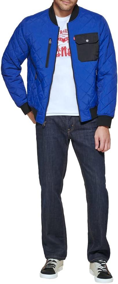 imageLevis Mens Levis Mens Diamond Quilted Bomber JacketBlue