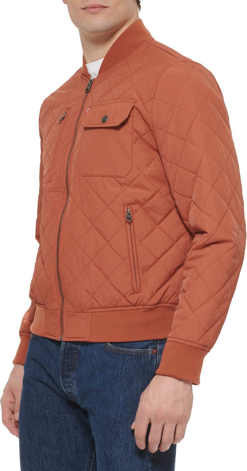 imageLevis Mens Levis Mens Diamond Quilted Bomber JacketClay