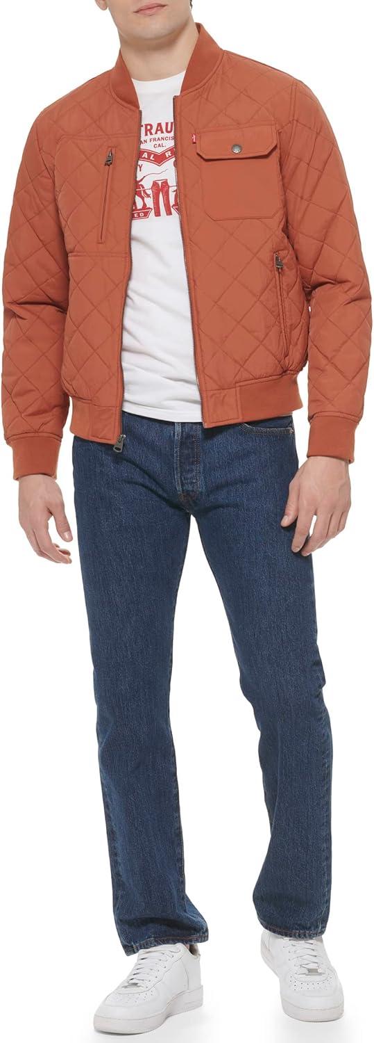 imageLevis Mens Levis Mens Diamond Quilted Bomber JacketClay