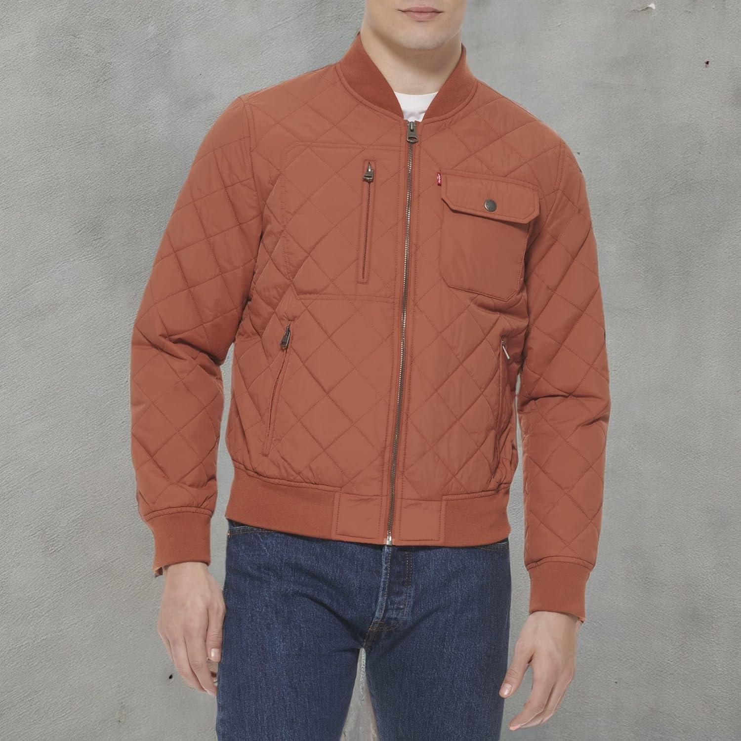 imageLevis Mens Levis Mens Diamond Quilted Bomber JacketClay