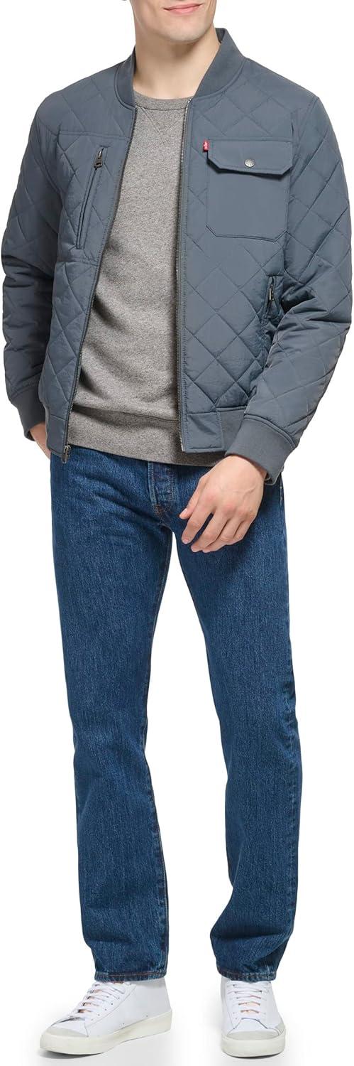 imageLevis Mens Levis Mens Diamond Quilted Bomber JacketIndigo