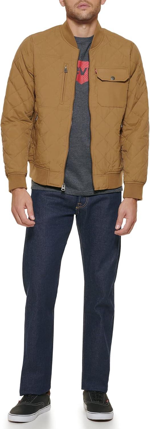 imageLevis Mens Levis Mens Diamond Quilted Bomber JacketKhaki