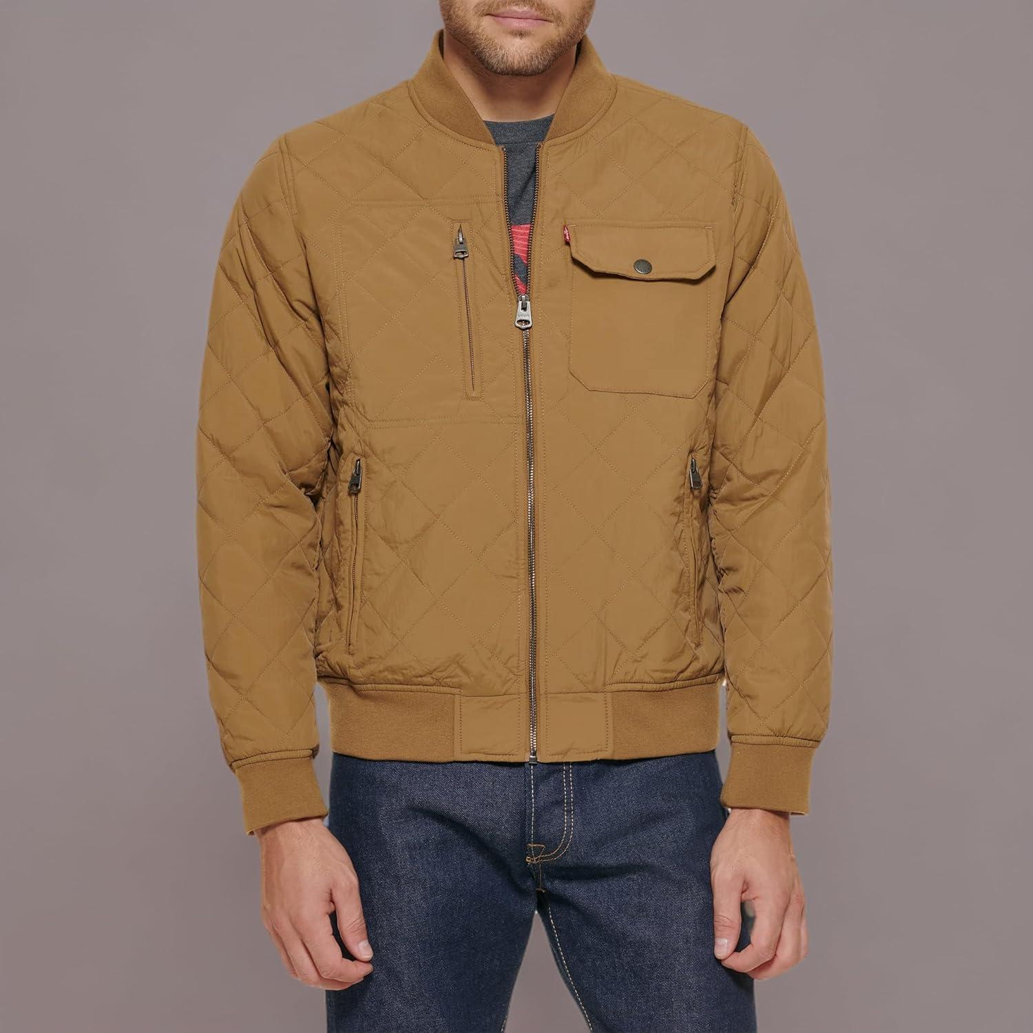 imageLevis Mens Levis Mens Diamond Quilted Bomber JacketKhaki