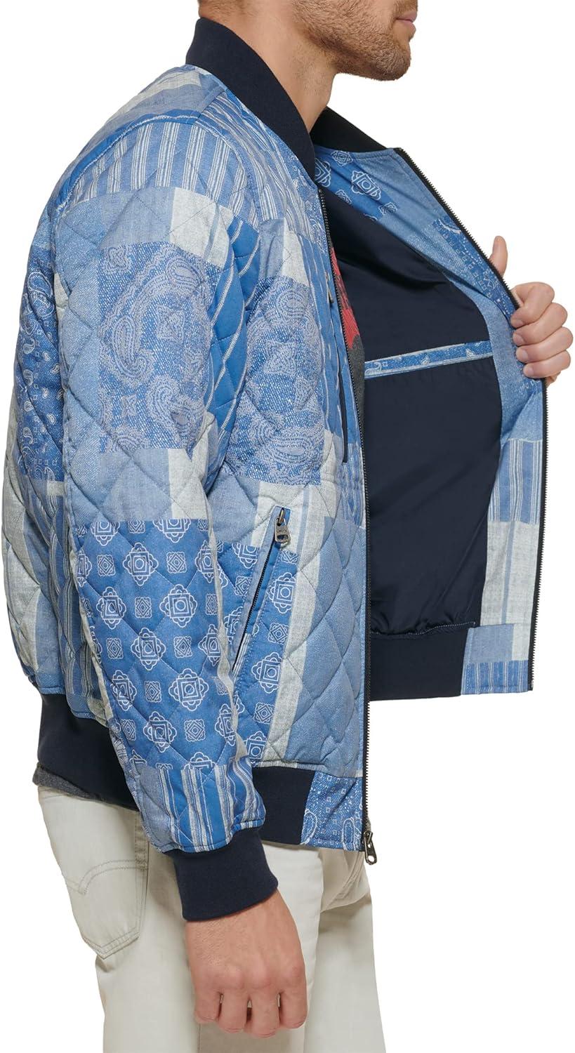 imageLevis Mens Levis Mens Diamond Quilted Bomber JacketLight Blue Print