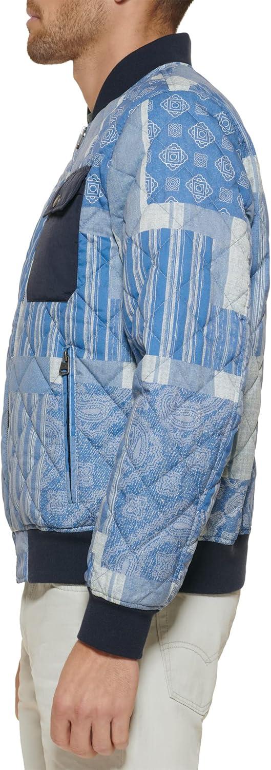 imageLevis Mens Levis Mens Diamond Quilted Bomber JacketLight Blue Print