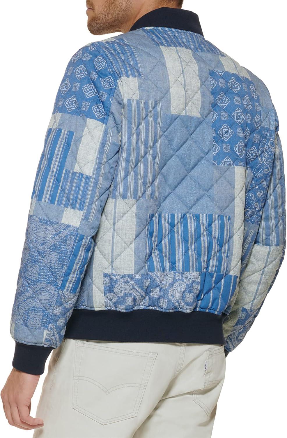 imageLevis Mens Levis Mens Diamond Quilted Bomber JacketLight Blue Print