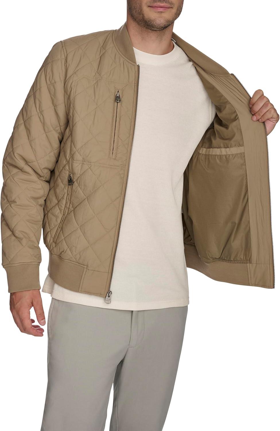 imageLevis Mens Levis Mens Diamond Quilted Bomber JacketLight Taupe