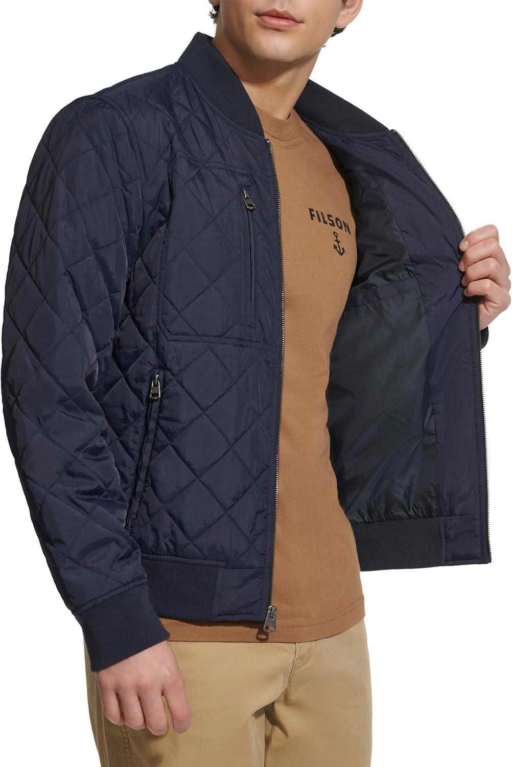 imageLevis Mens Levis Mens Diamond Quilted Bomber JacketNavy Dry Touch Nylon