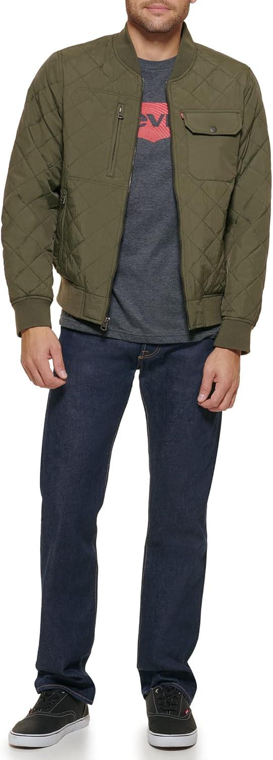 imageLevis Mens Levis Mens Diamond Quilted Bomber JacketOlive