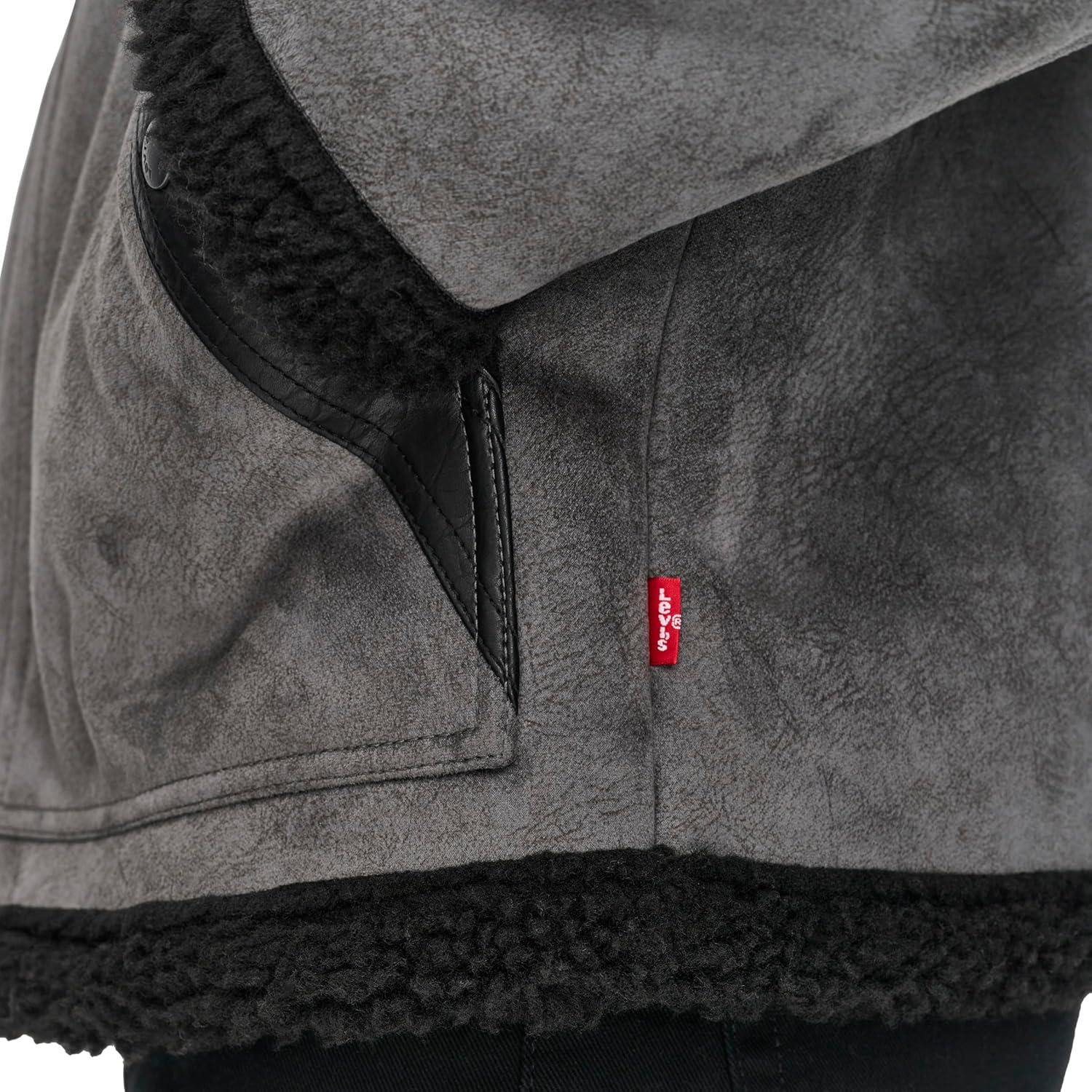 imageLevis Mens Levis Mens Mixed Media Faux Shearling JacketCharcoal