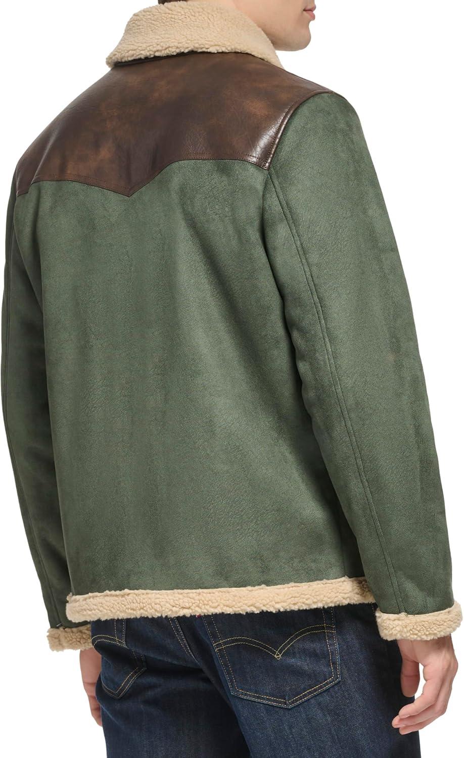 imageLevis Mens Levis Mens Mixed Media Faux Shearling JacketGreen
