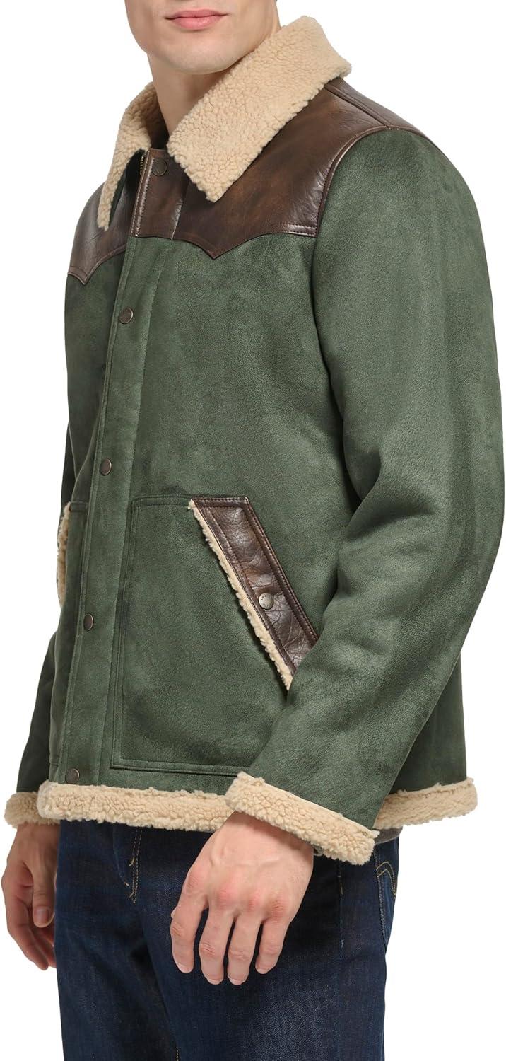 imageLevis Mens Levis Mens Mixed Media Faux Shearling JacketGreen