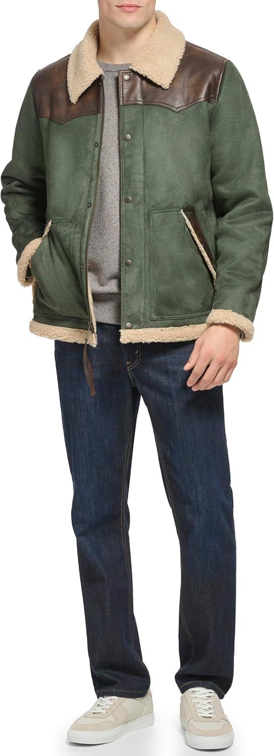 imageLevis Mens Levis Mens Mixed Media Faux Shearling JacketGreen