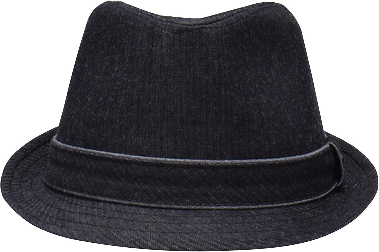 imageLevis Mens Lightweight Packable Fedora Hat with 2 Removable BandsBlack Denim