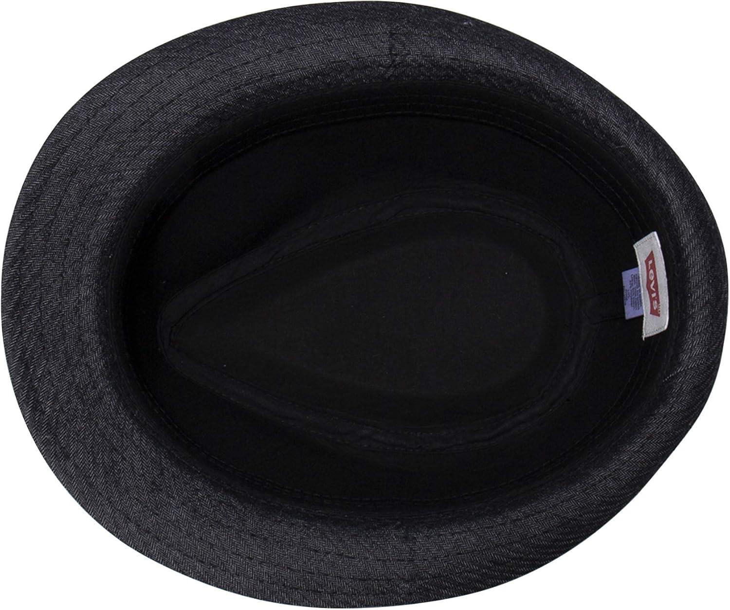 imageLevis Mens Lightweight Packable Fedora Hat with 2 Removable BandsBlack Denim