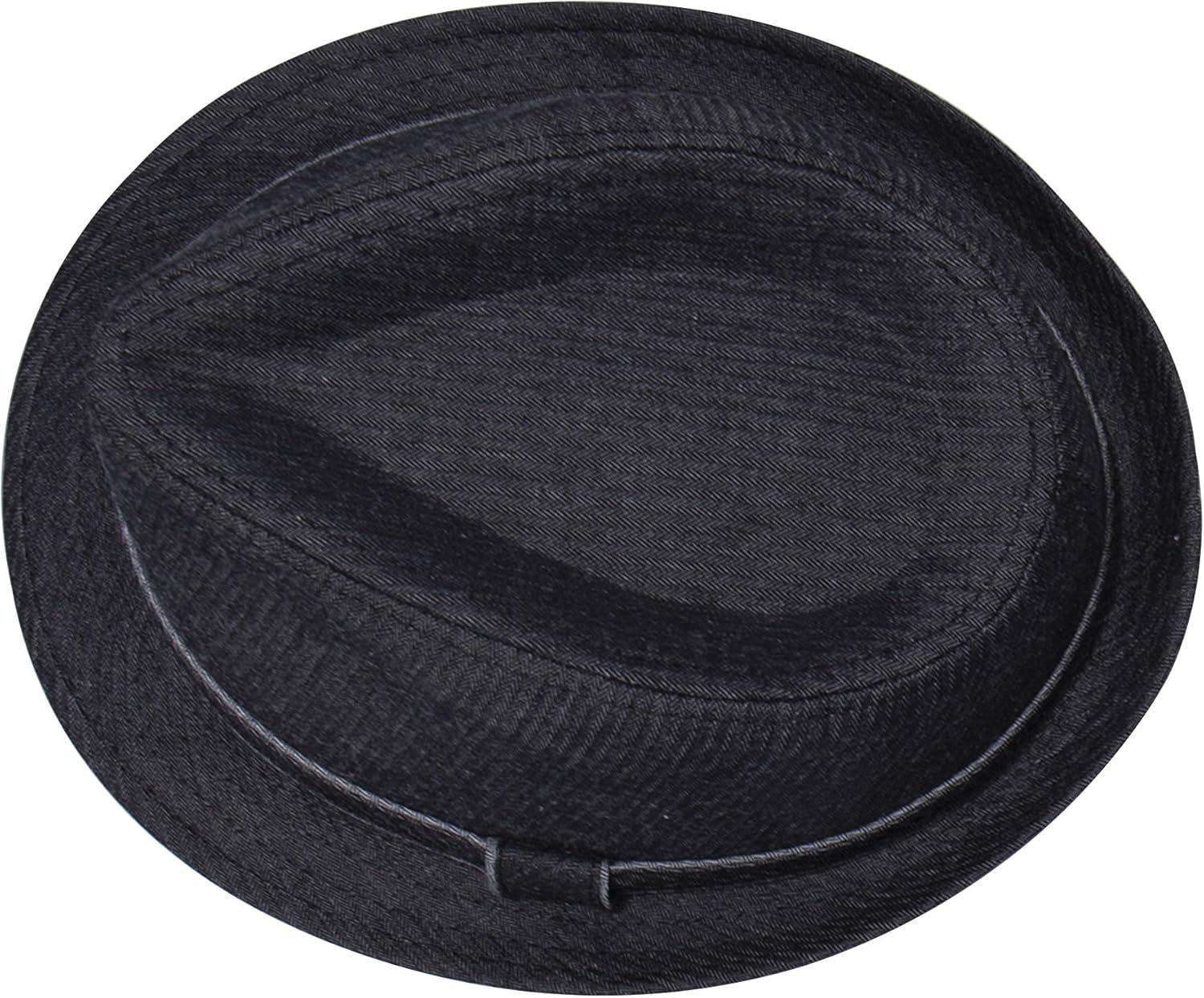 imageLevis Mens Lightweight Packable Fedora Hat with 2 Removable BandsBlack Denim