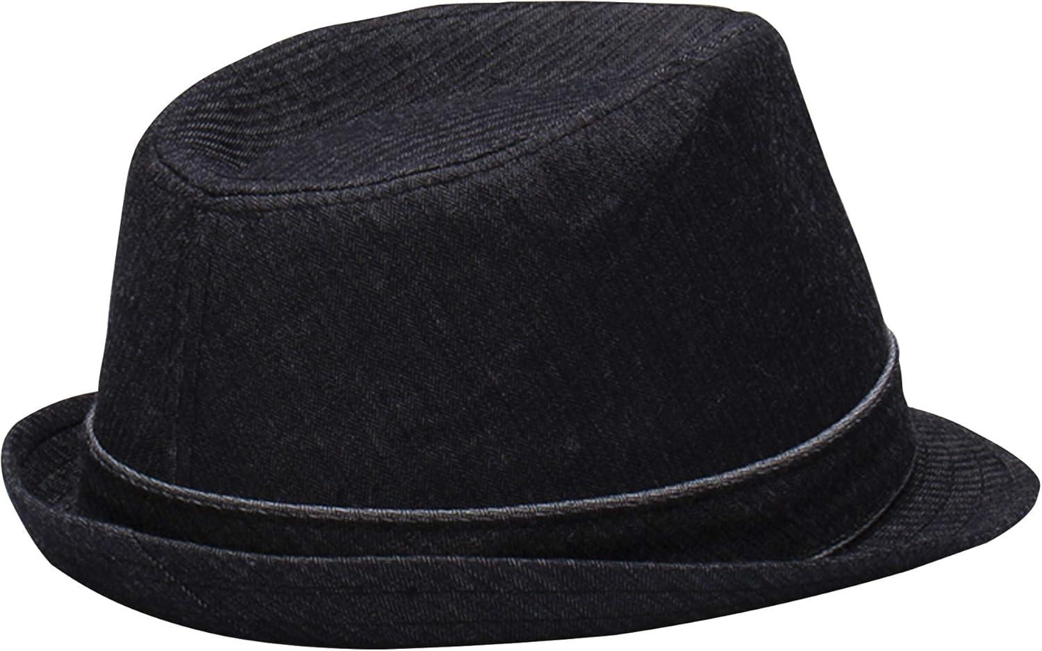 imageLevis Mens Lightweight Packable Fedora Hat with 2 Removable BandsBlack Denim