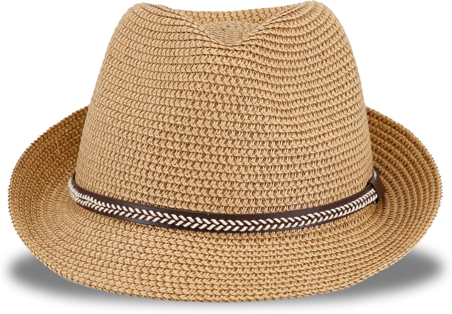 imageLevis Mens Lightweight Straw Fedora Panama HatTan