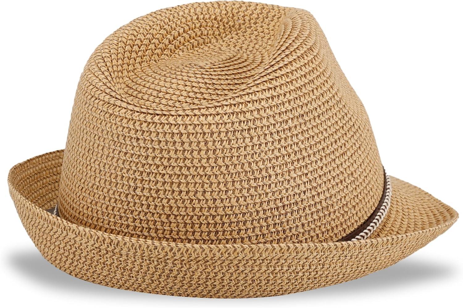 imageLevis Mens Lightweight Straw Fedora Panama HatTan