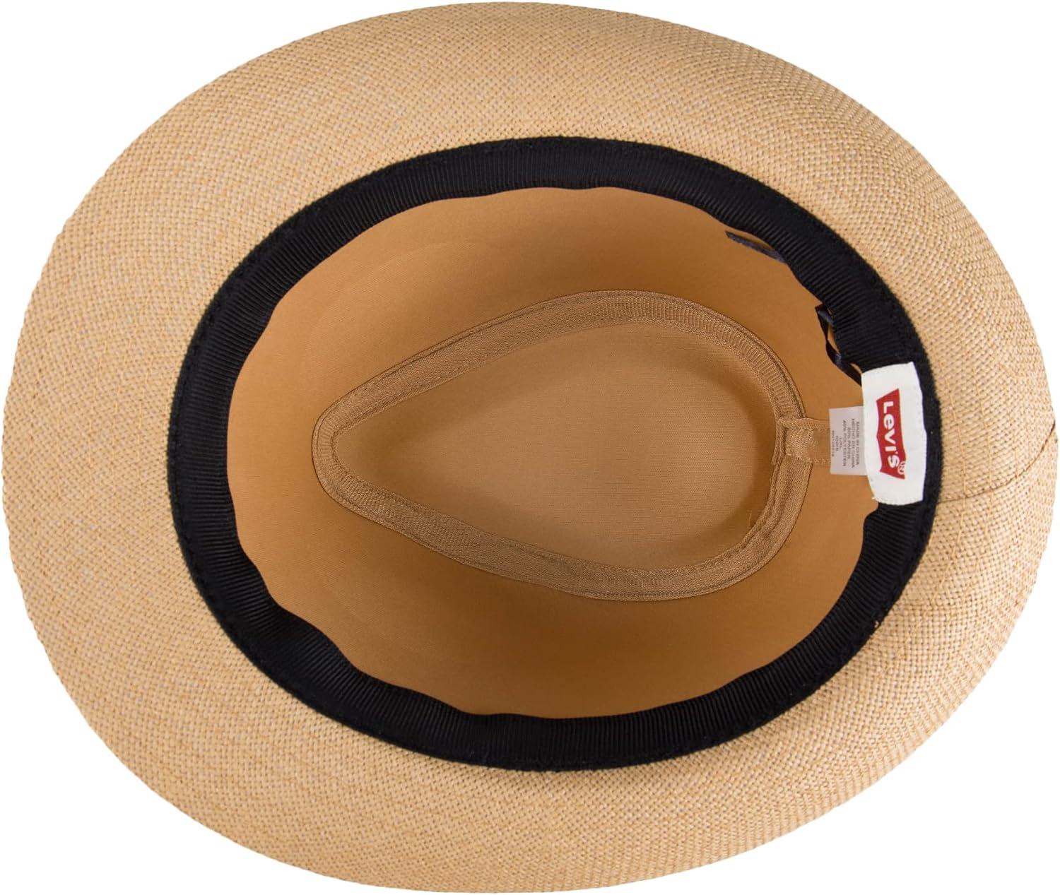 imageLevis Mens Lightweight Straw Fedora Panama HatTan Patchwork