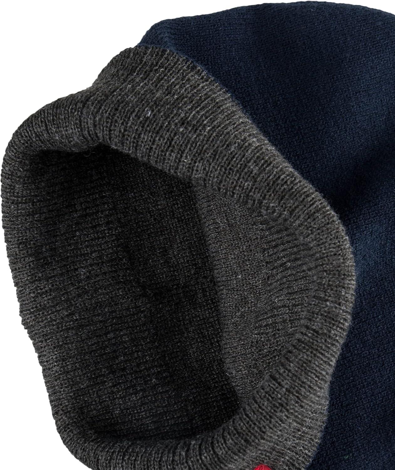 imageLevis Mens Reversible Warm Winter Beanie with Fingerless Glove SetNavyGrey