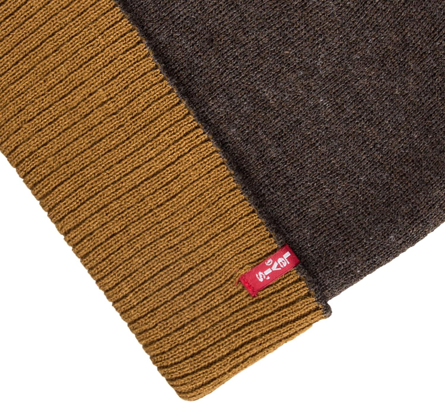 imageLevis Mens Reversible Warm Winter Beanie with Fingerless Glove SetTan