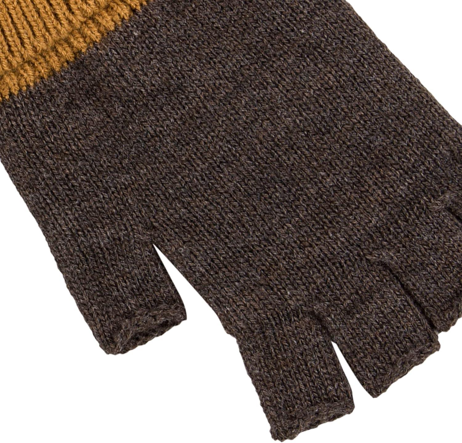 imageLevis Mens Reversible Warm Winter Beanie with Fingerless Glove SetTan