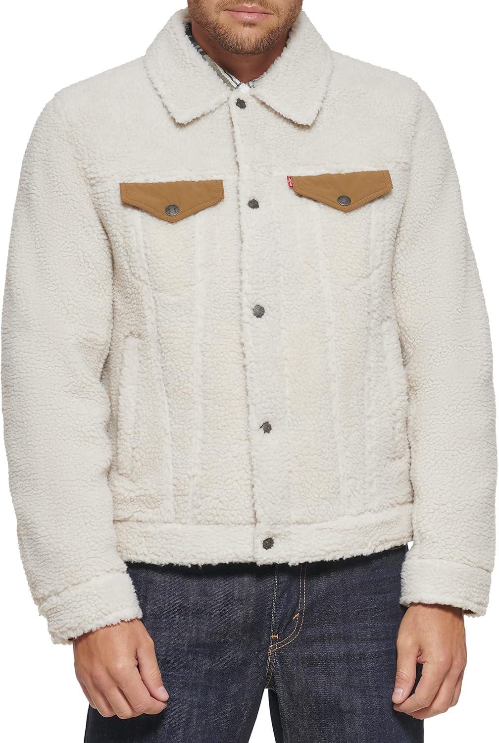 imageLevis Mens Sherpa Trucker JacketCreamBrown