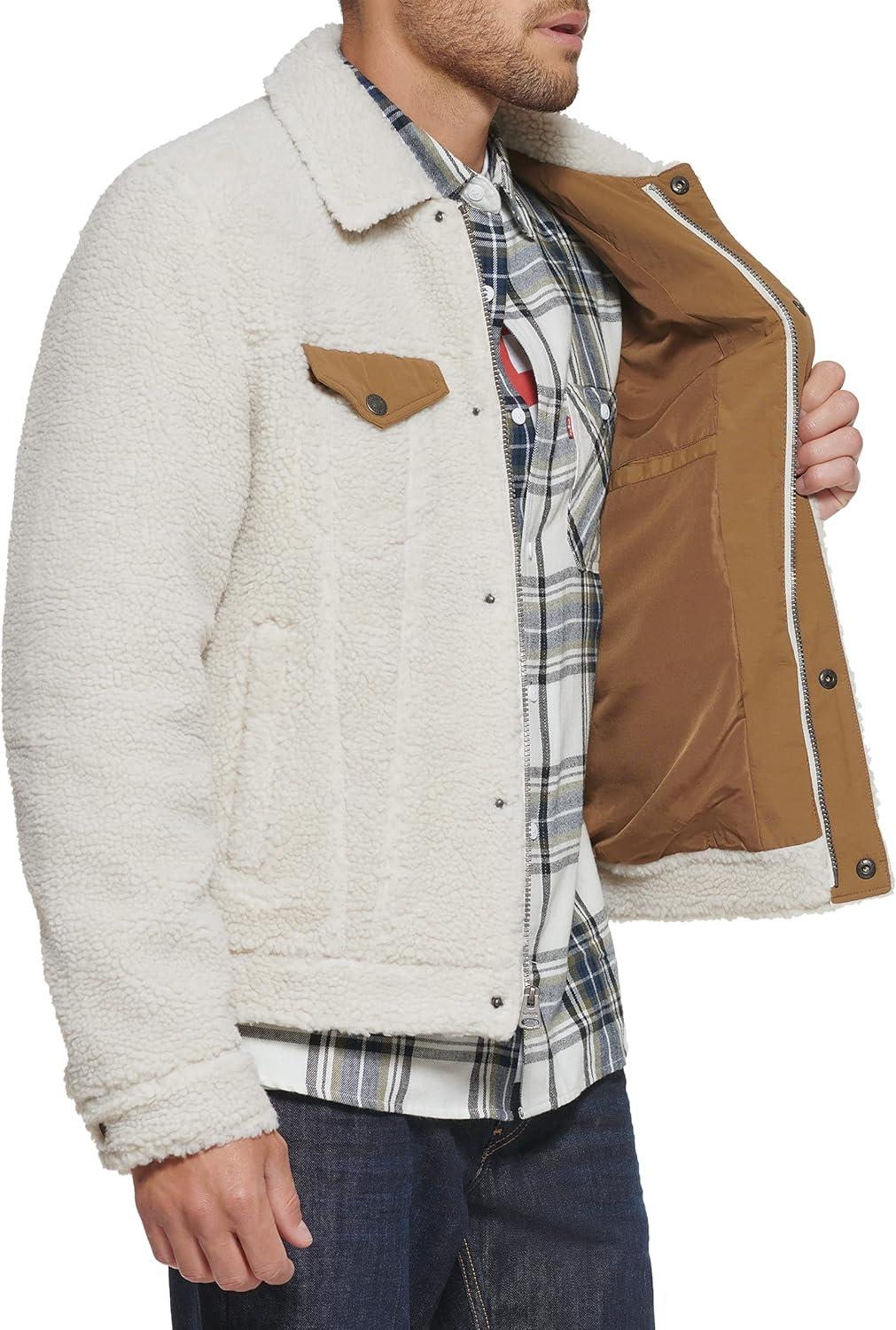 imageLevis Mens Sherpa Trucker JacketCreamBrown