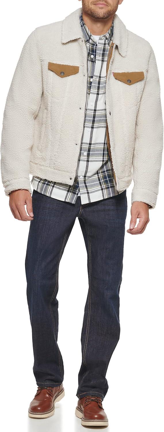 imageLevis Mens Sherpa Trucker JacketCreamBrown