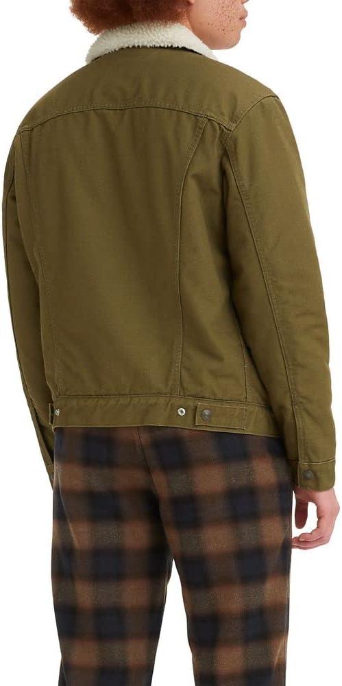 imageLevis Mens Sherpa Trucker JacketDark Olive