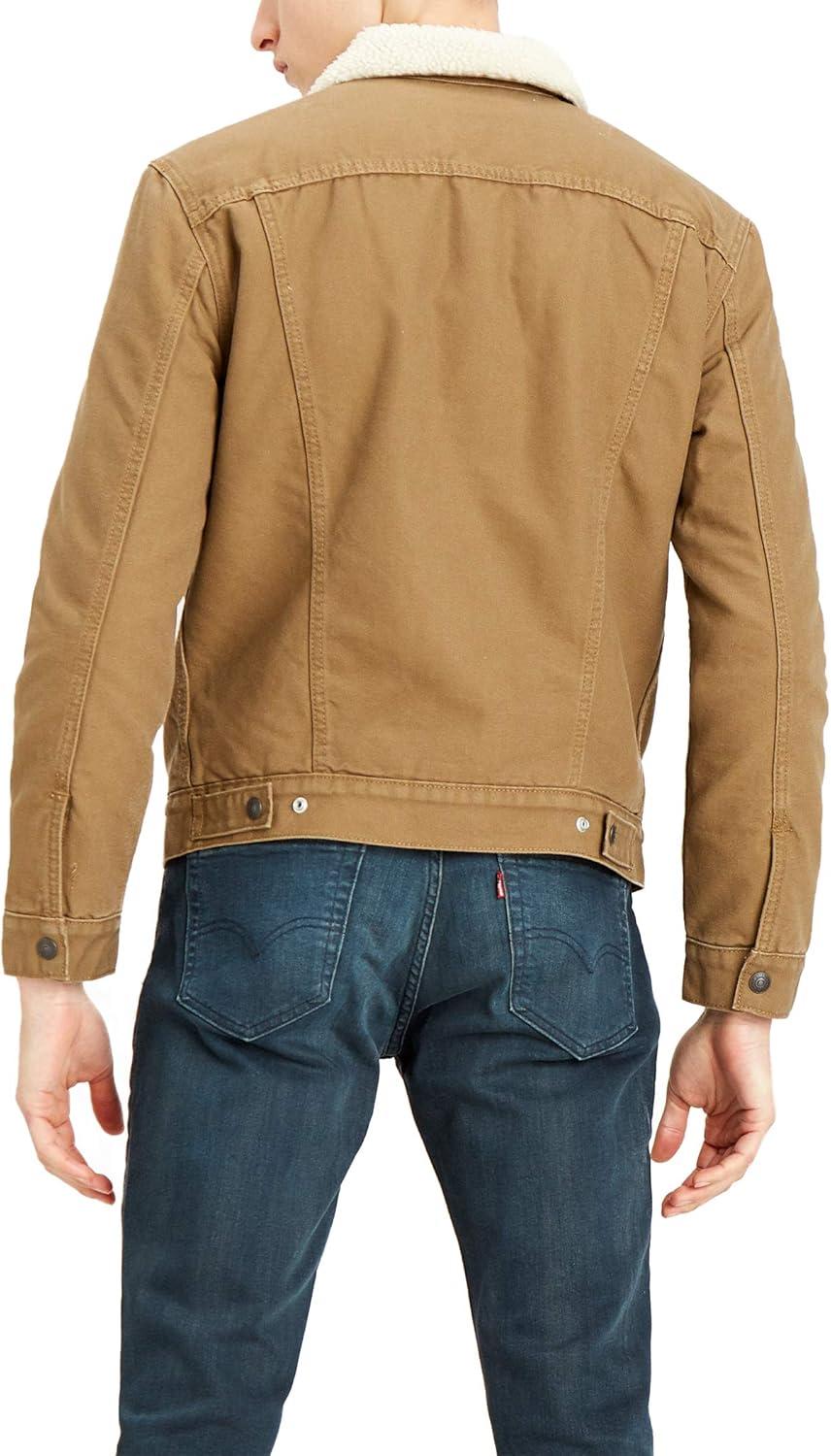imageLevis Mens Sherpa Trucker JacketNew Cougar Canvas