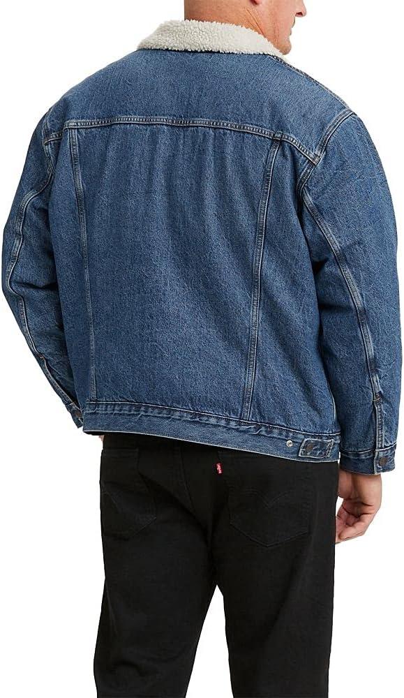 imageLevis Mens Sherpa Trucker JacketTelevision Medium Indigo
